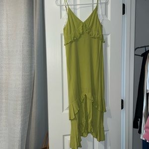 Lulus island time midi dress yellow green. Size Small